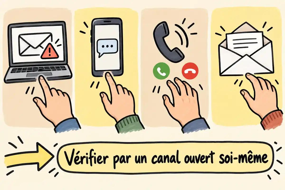 Email, SMS, appel ou courrier au sujet du chèque énergie : examinez la demande, puis vérifiez la démarche par un accès ouvert vous-même.