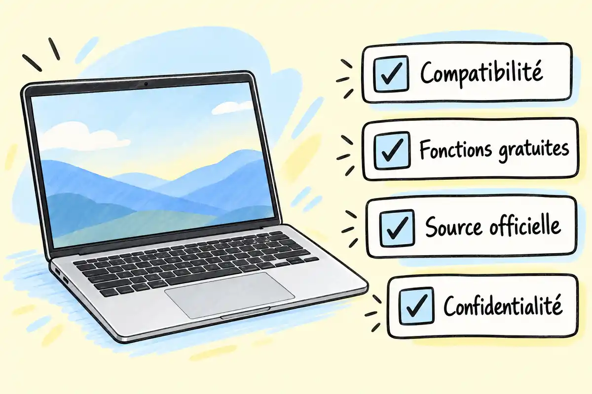 Avant l’installation, vérifiez que l’outil convient à macOS, ses fonctions gratuites, sa source de téléchargement et ses conditions de confidentialité.